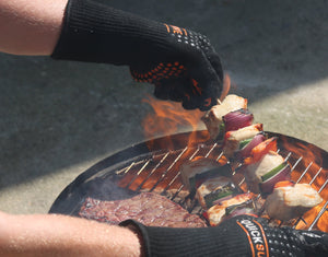 Heat Resistant Fire Safety Glove - QUICKSURVIVE, the highest heat protection for all your grilling, baking, BBQ and hot cooking needs. Get your Grill armor with heat resistant gloves.