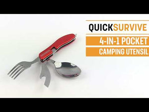 4-IN-1 Pocket Utensil Tool - ( Knife, Fork, Spoon & Bottle Opener) Case Qty 48