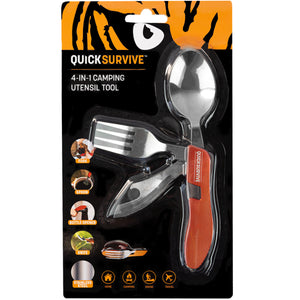 4-IN-1 Pocket Utensil Tool - ( Knife, Fork, Spoon & Bottle Opener) Case Qty 48